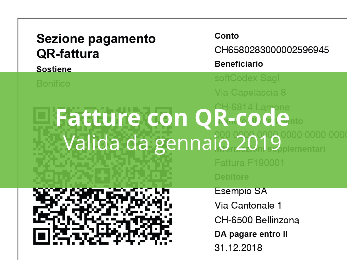 Fatture con QR code da gennaio 2019