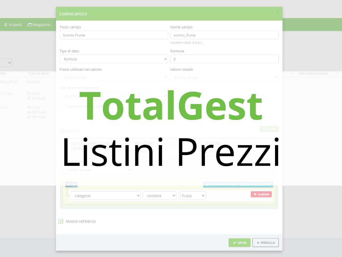 TotalGest ed i nuovi Listini Prezzi