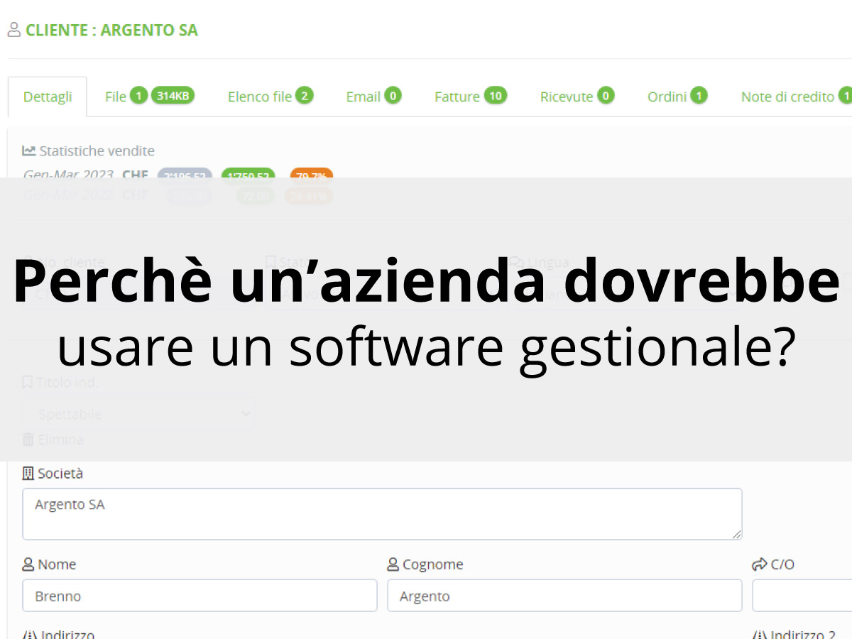 Perchè usare un software gestionale?